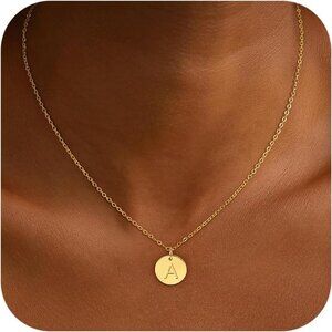 Timeless 18K Gold Filled Initial Pendant Necklace - A-Z Options Available